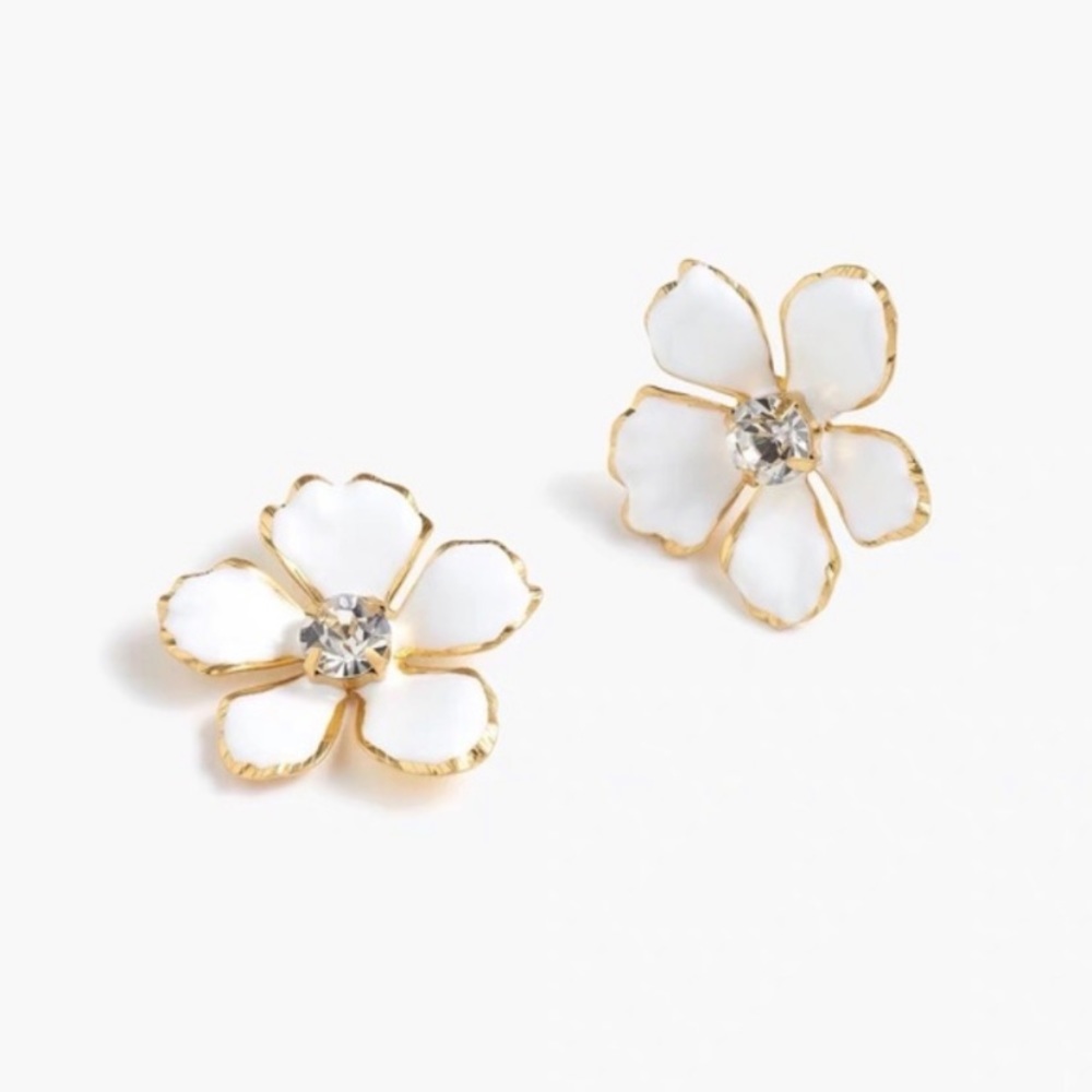 J.Crew Enamel Pansy Flower Stud Earrings